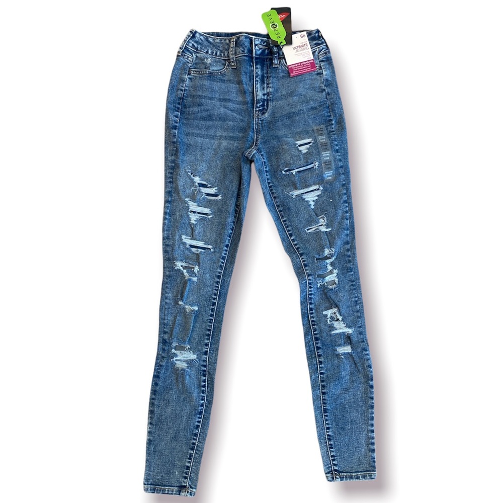 Distressed Denim Blue Jeans size 2